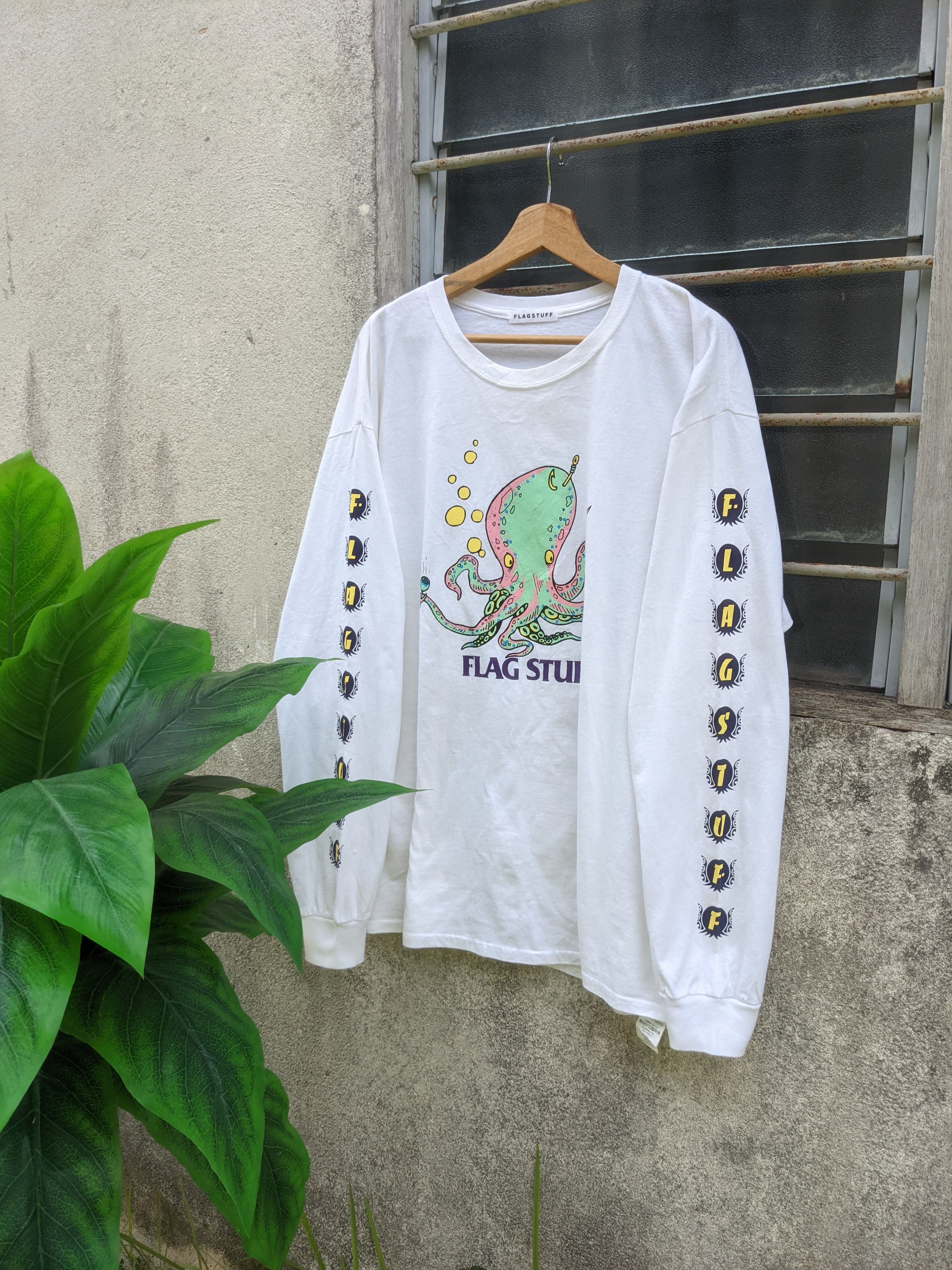 Flagstuff × Octopus Flagstuff Octopus Spellout Long Sleeve Tshirt Size US XL / EU 56 / 4 - 1 Thumbnail
