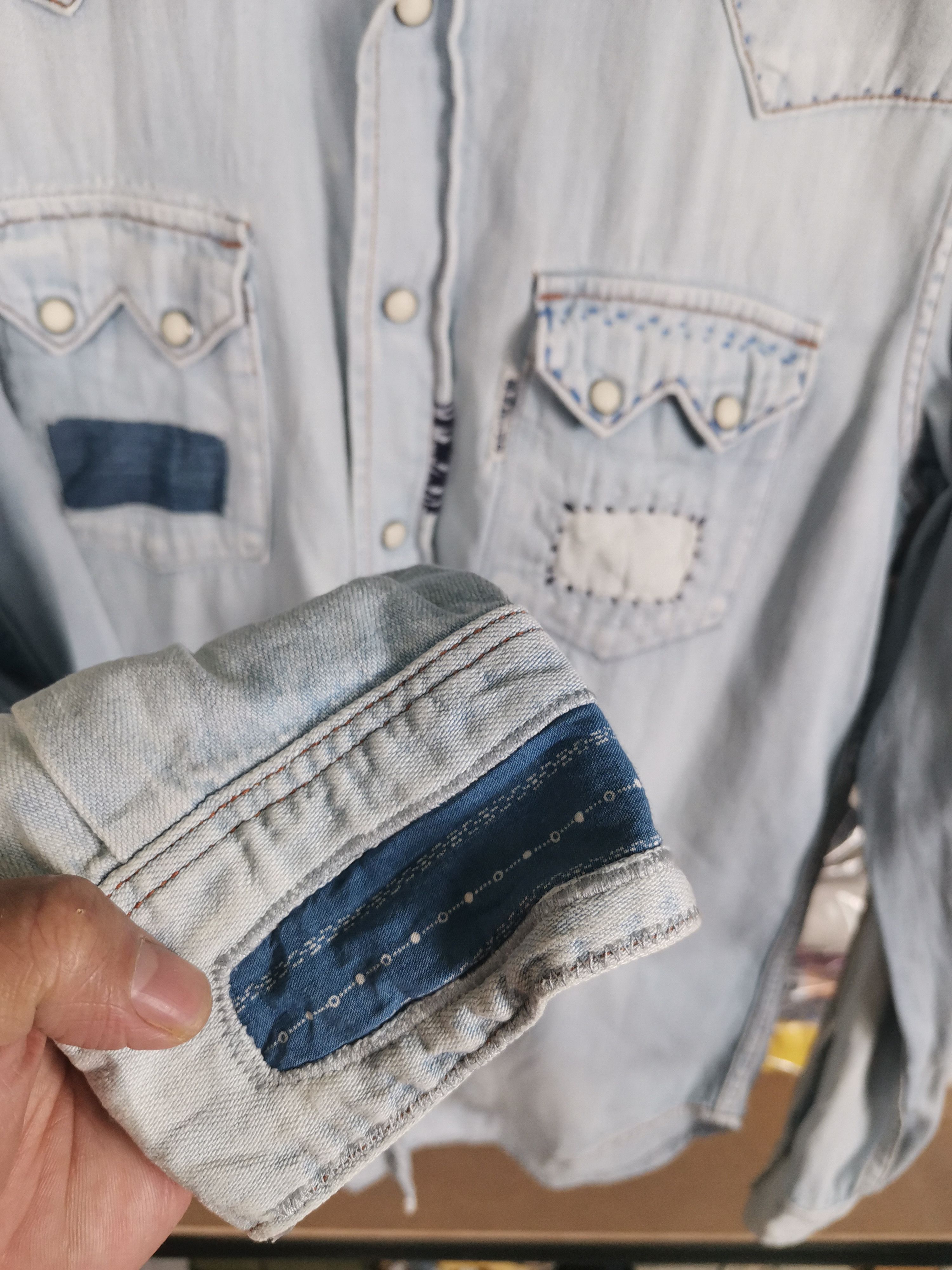 Blue Blue Japan Vintage Japanese Brand Blue Blue Japan Denim Flannel Shirt Size US M / EU 48-50 / 2 - 6 Thumbnail