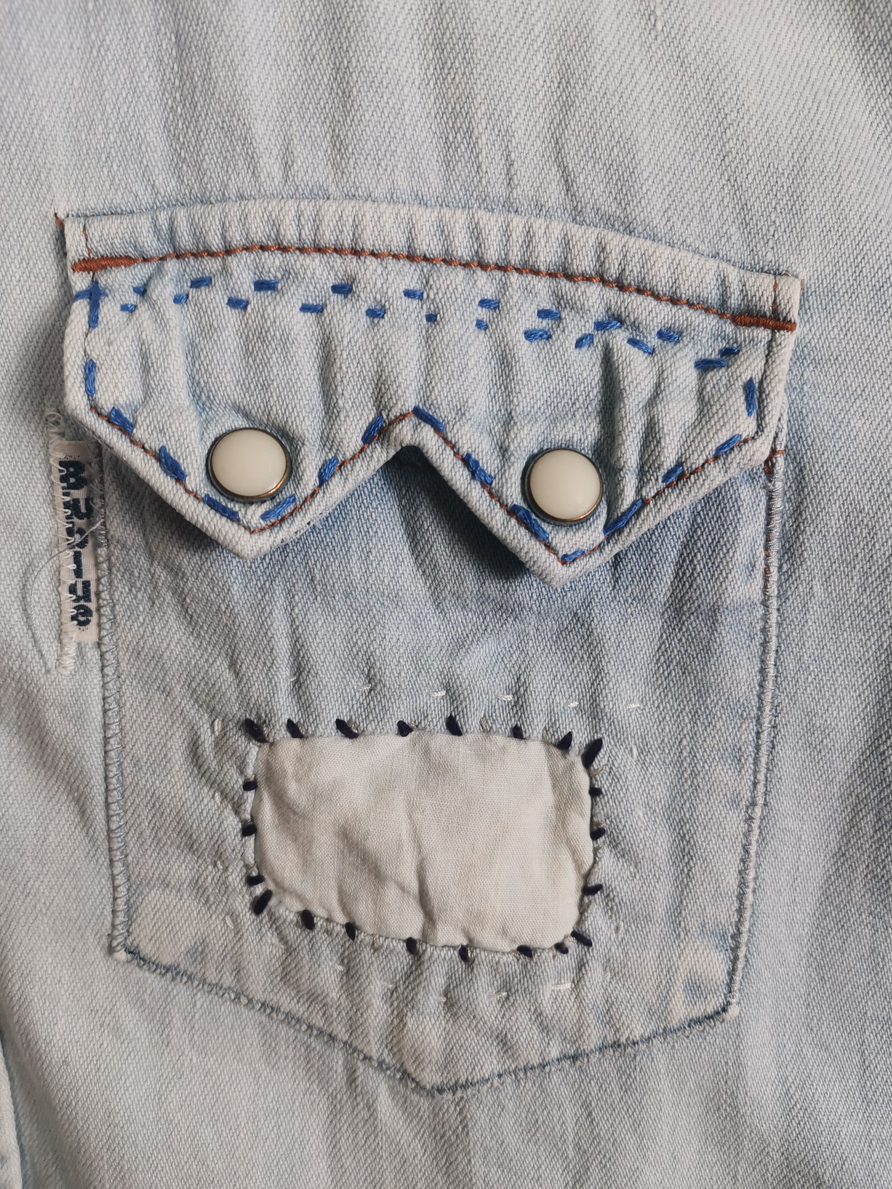 Blue Blue Japan Vintage Japanese Brand Blue Blue Japan Denim Flannel Shirt Size US M / EU 48-50 / 2 - 3 Thumbnail