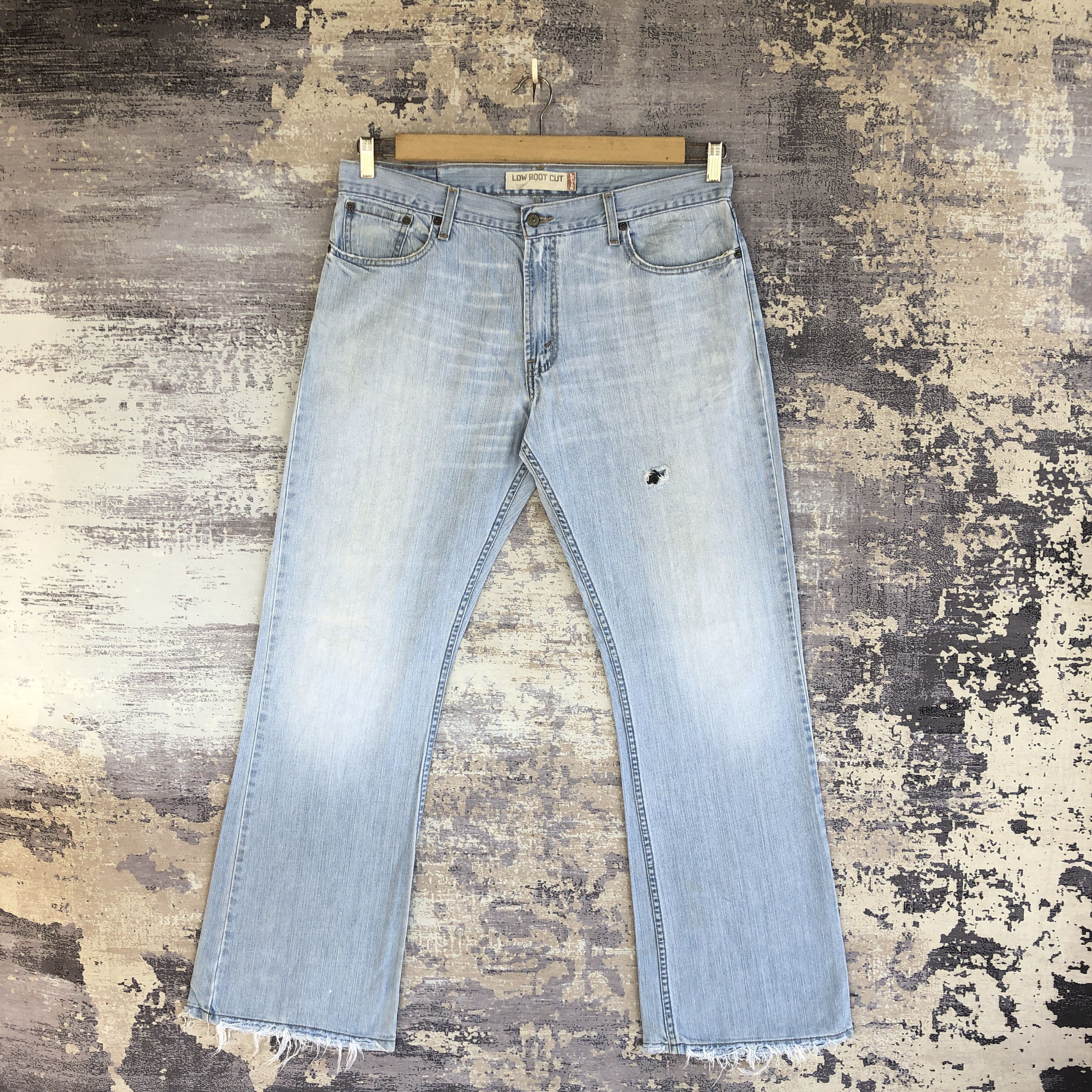 Vintage Levi's Bell Bottom Jeans Distressed Sun Faded Denim