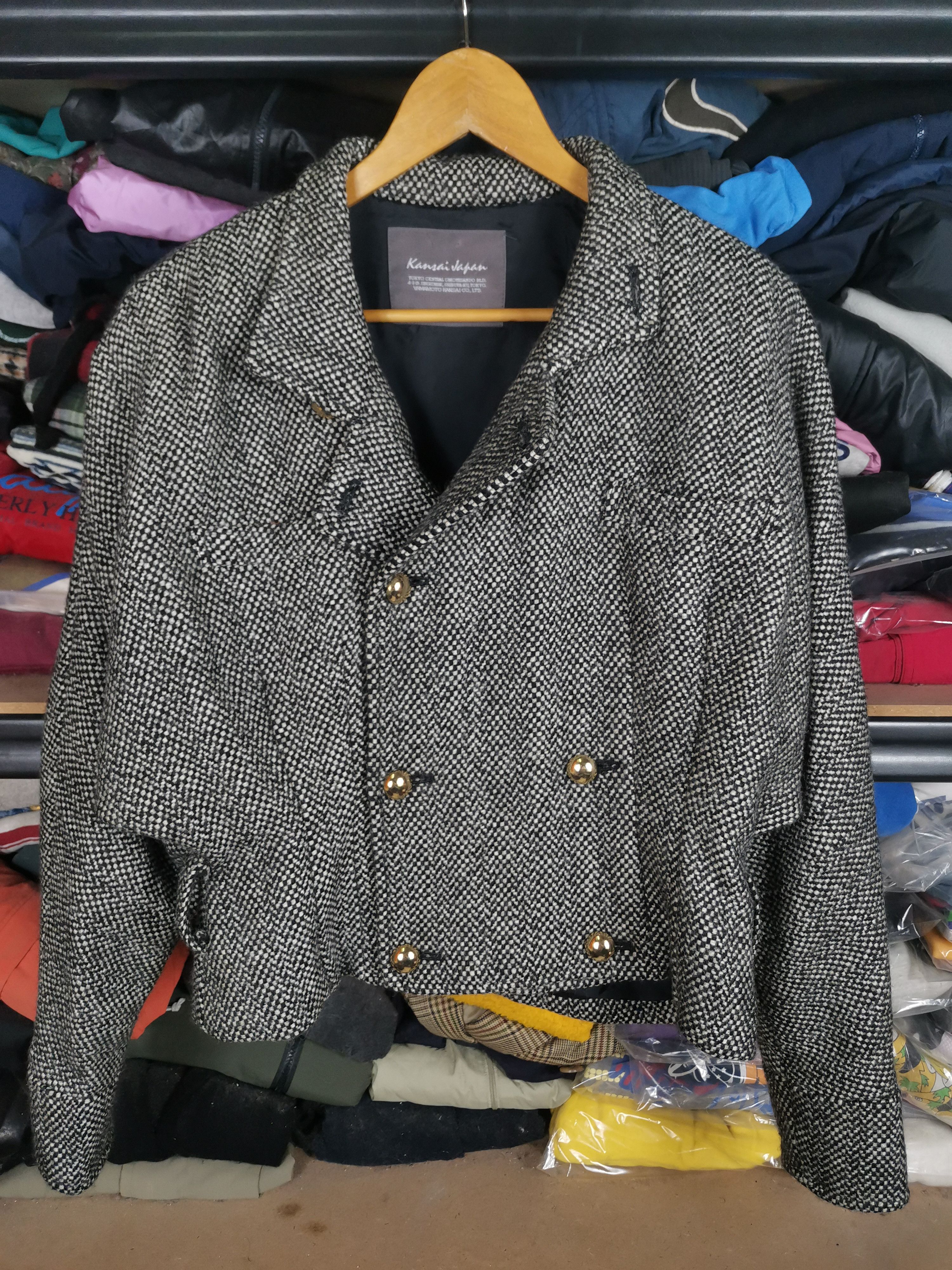image of Archival Clothing x Kansai Yamamoto Vintage Kansai Yamamoto Wool Pea Coat Jacket, Men's (Size Small