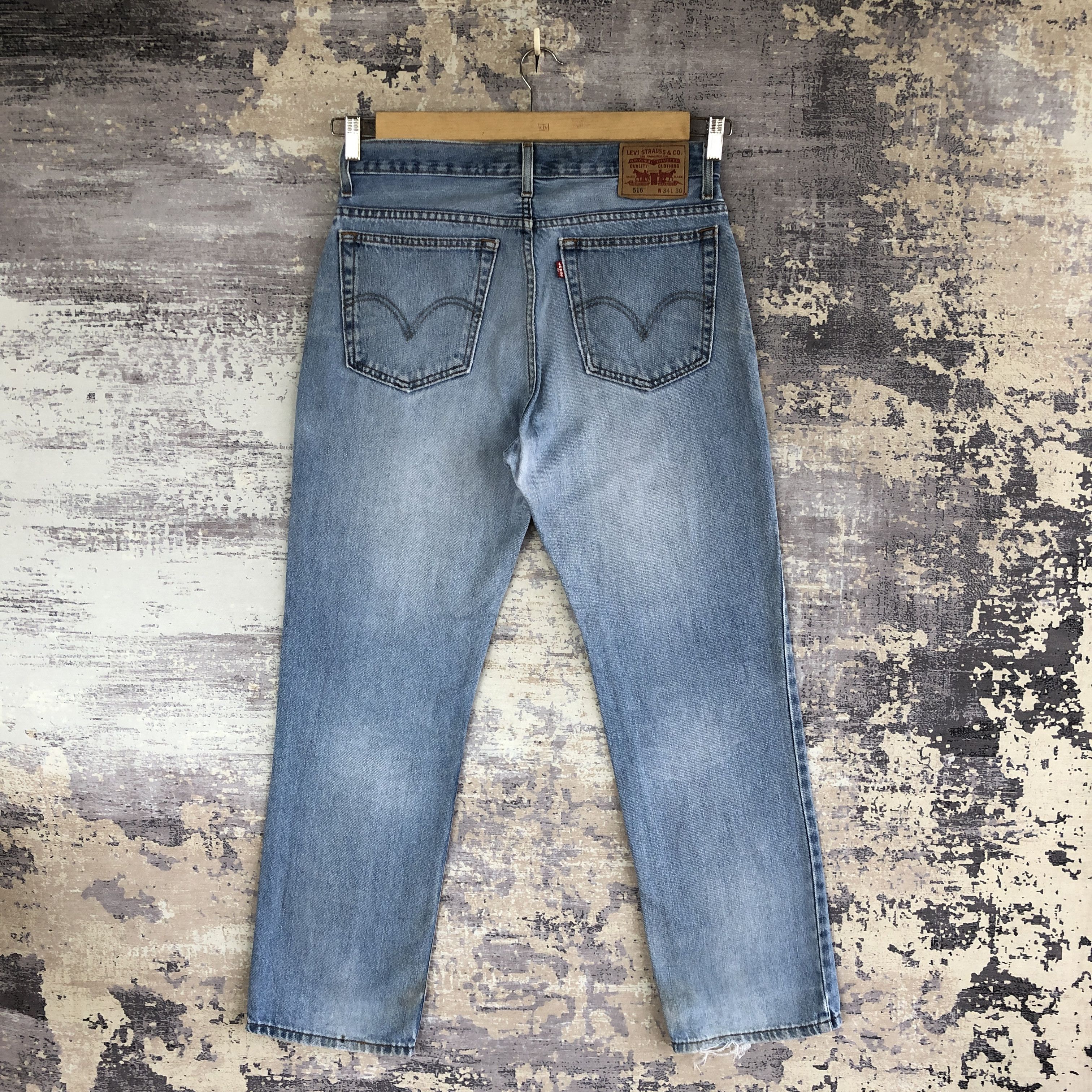 Levi's × Vintage Vintage Levi's 516 Jeans Levis Sun Faded Blue Denim Pants Size US 33 - 2 Thumbnail