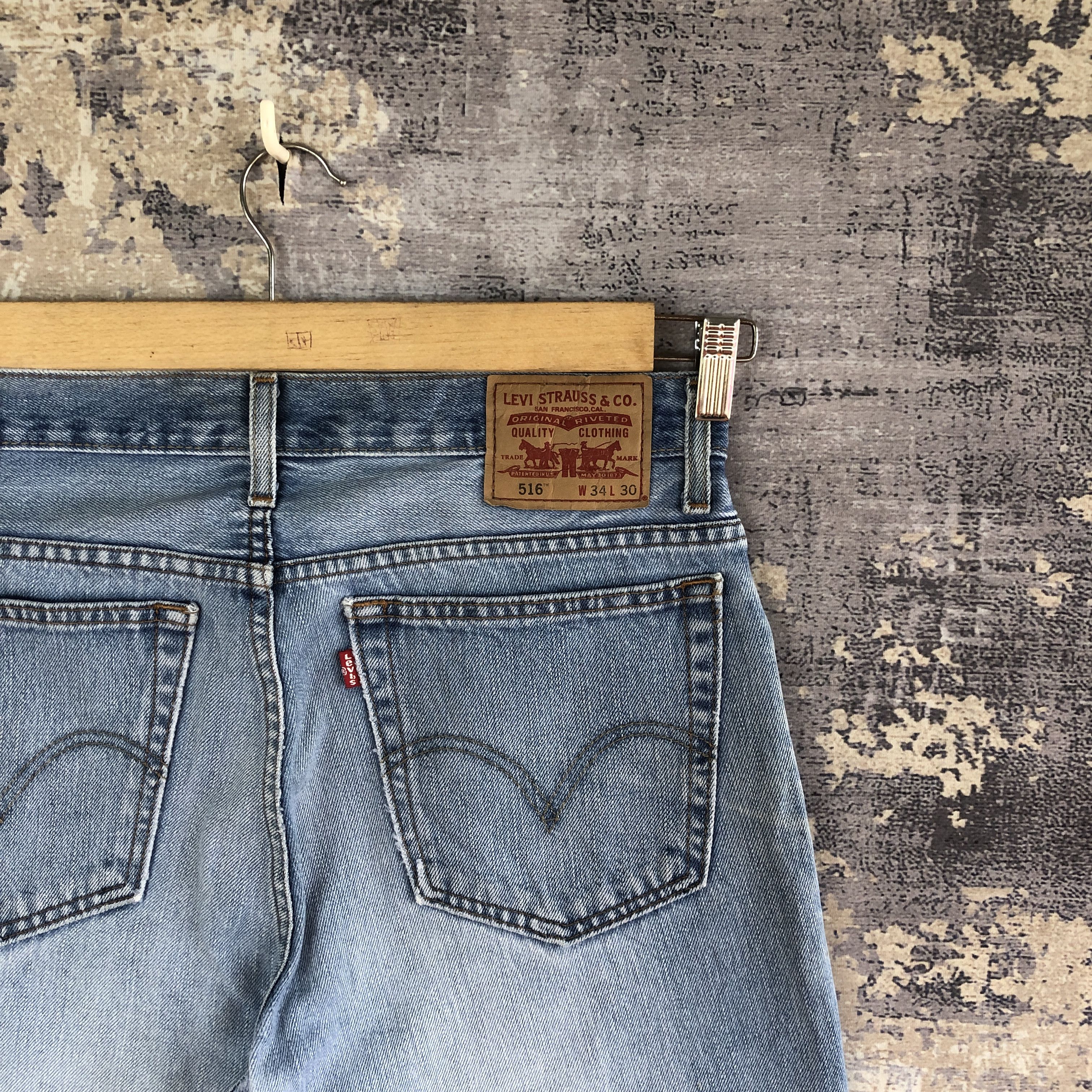 Levi's × Vintage Vintage Levi's 516 Jeans Levis Sun Faded Blue Denim Pants Size US 33 - 5 Thumbnail