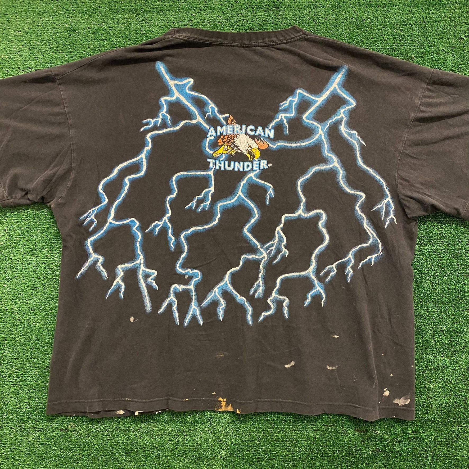 Vintage Crazy Vintage 90s American Thunder Weed 420 Stoner T-Shirt Size US XXL / EU 58 / 5 - 4 Thumbnail