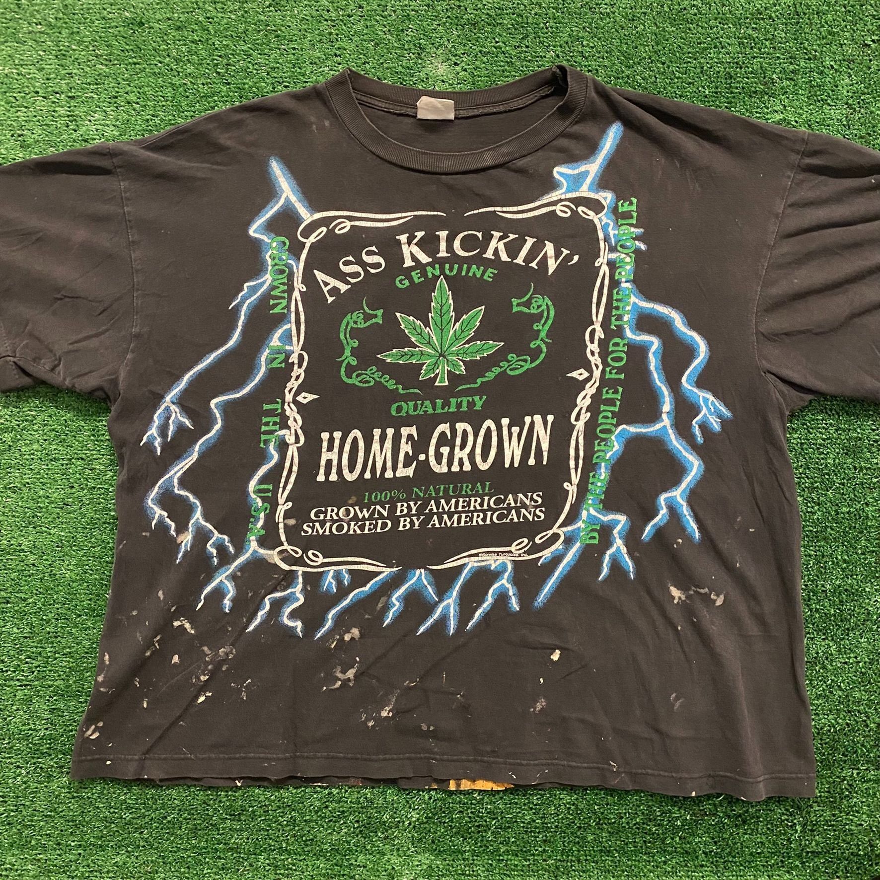 Vintage Crazy Vintage 90s American Thunder Weed 420 Stoner T-Shirt Size US XXL / EU 58 / 5 - 1 Thumbnail