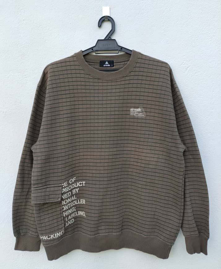 Airwalk Airwalk Checked Side Pocket Crewneck Jumper Size US L / EU 52-54 / 3 - 1 Thumbnail