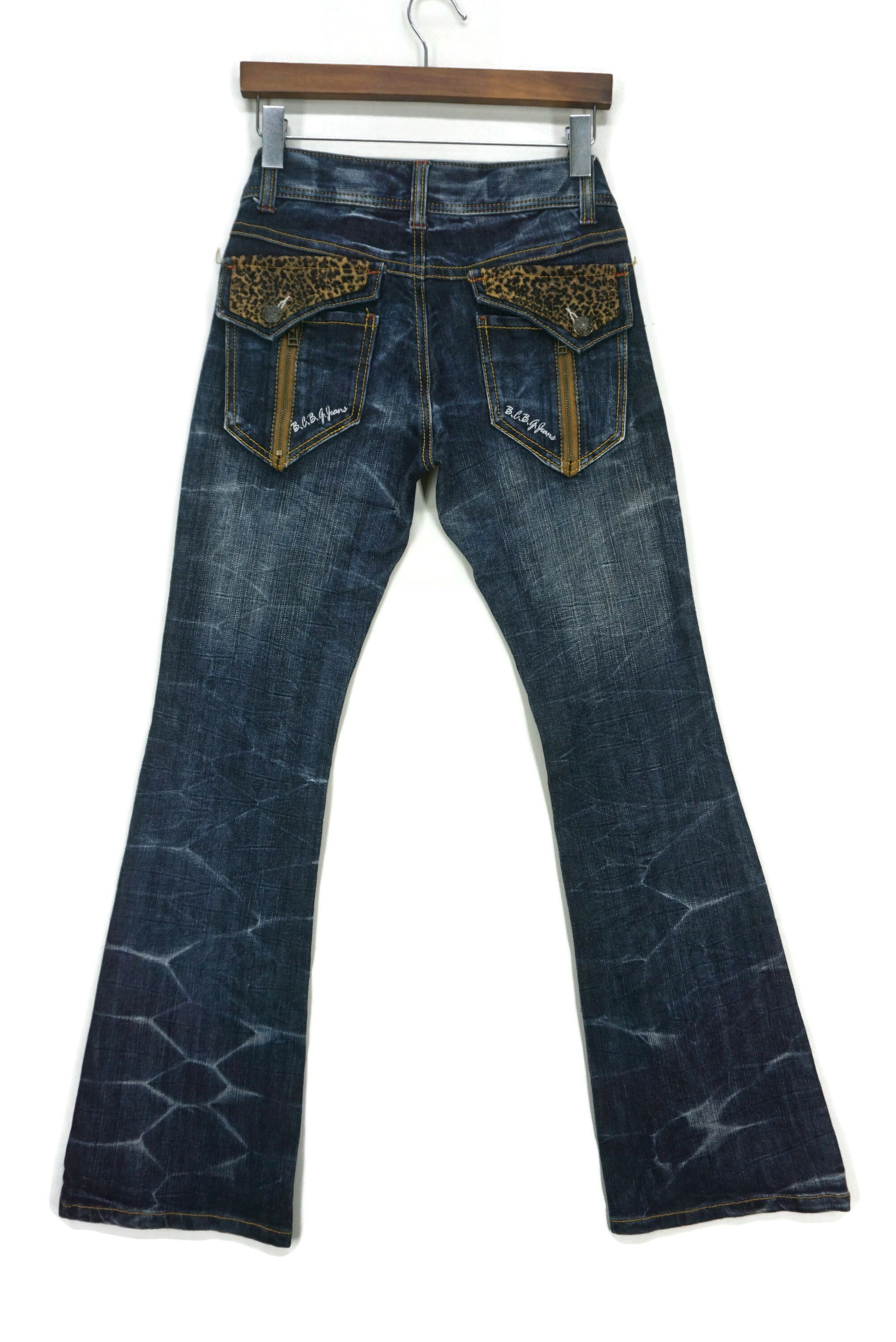 image of Bcbg Maxazria x Rodeo Bootcut Embellished Flare Multi Zipper Pocket in Blue, Women's (Size 25)