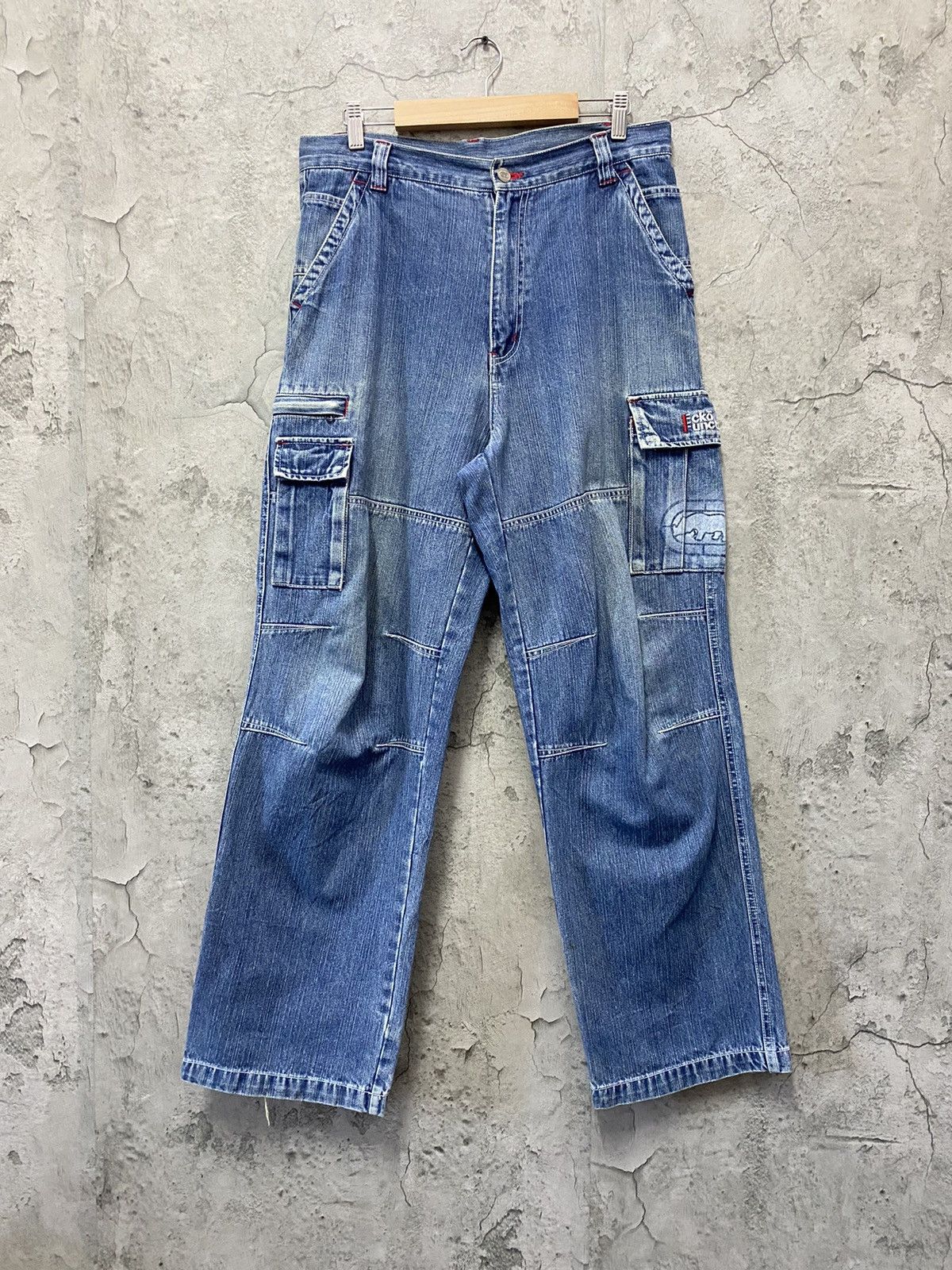 Ecko Unltd. × Marc Ecko Vintage Ecko Function Cargo Denim Baggy Pants Size US 32 / EU 48 - 1 Thumbnail