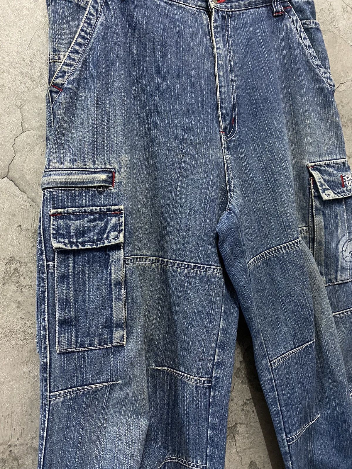 Ecko Unltd. × Marc Ecko Vintage Ecko Function Cargo Denim Baggy Pants Size US 32 / EU 48 - 8 Thumbnail