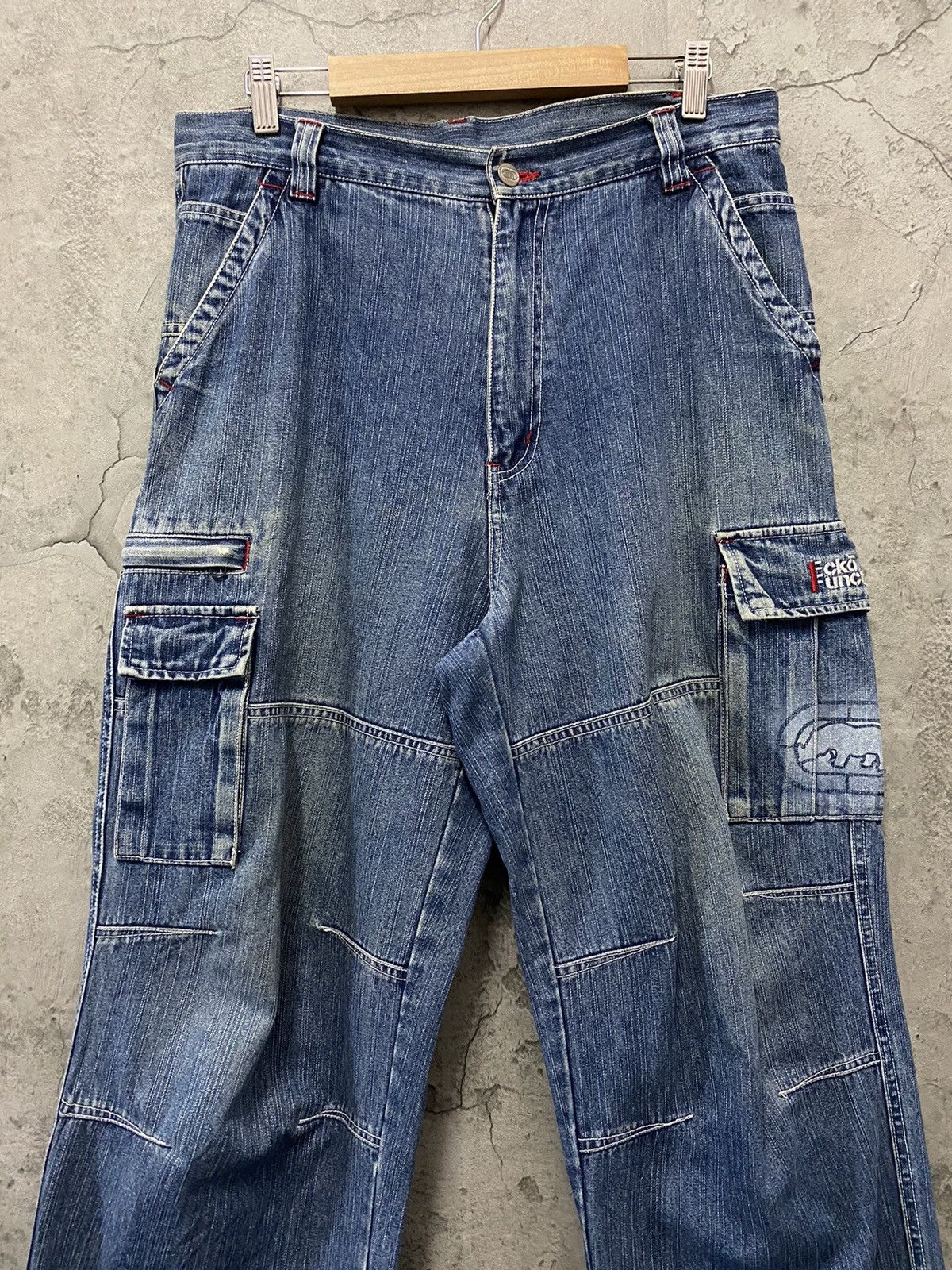 Ecko Unltd. × Marc Ecko Vintage Ecko Function Cargo Denim Baggy Pants Size US 32 / EU 48 - 4 Thumbnail