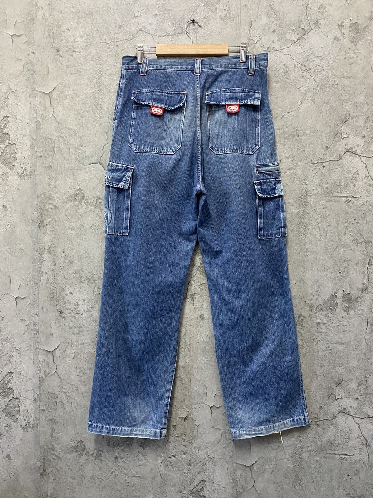 Ecko Unltd. × Marc Ecko Vintage Ecko Function Cargo Denim Baggy Pants Size US 32 / EU 48 - 2 Thumbnail