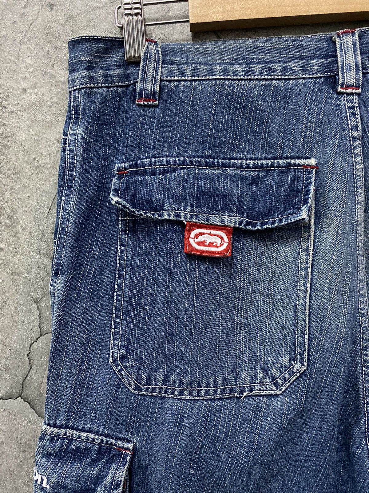 Ecko Unltd. × Marc Ecko Vintage Ecko Function Cargo Denim Baggy Pants Size US 32 / EU 48 - 14 Thumbnail