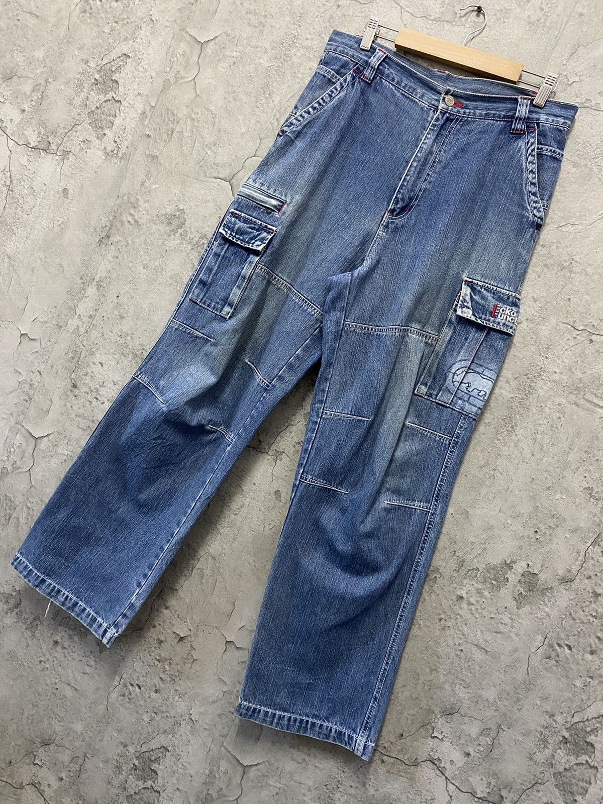 Ecko Unltd. × Marc Ecko Vintage Ecko Function Cargo Denim Baggy Pants Size US 32 / EU 48 - 3 Thumbnail
