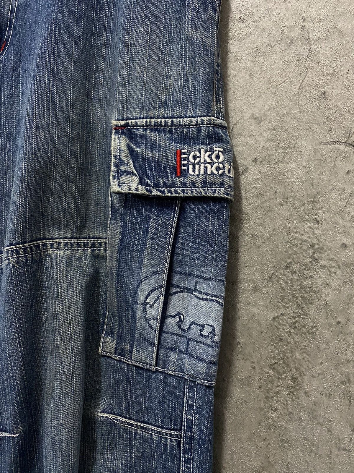 Ecko Unltd. × Marc Ecko Vintage Ecko Function Cargo Denim Baggy Pants Size US 32 / EU 48 - 7 Thumbnail