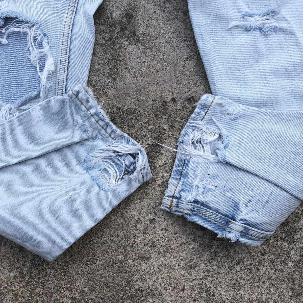 Zara 🔥Trash🔥ZARA Stoned Wash Rips Distress Denim Jeans Size US 32 / EU 48 - 7 Thumbnail