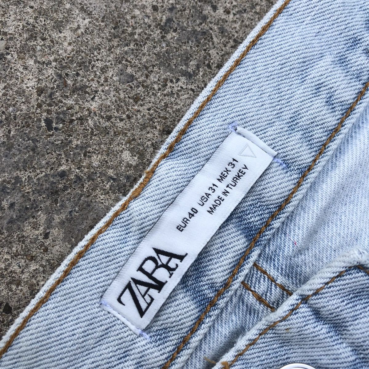 Zara 🔥Trash🔥ZARA Stoned Wash Rips Distress Denim Jeans Size US 32 / EU 48 - 14 Thumbnail