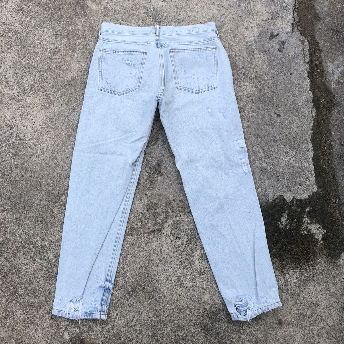 Zara 🔥Trash🔥ZARA Stoned Wash Rips Distress Denim Jeans Size US 32 / EU 48 - 4 Thumbnail