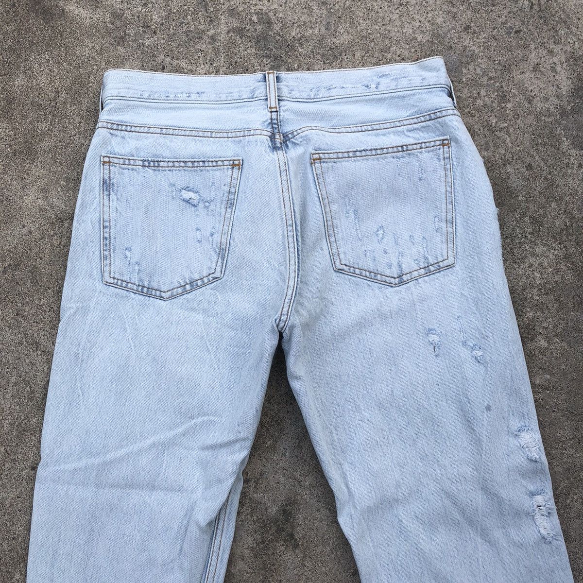 Zara 🔥Trash🔥ZARA Stoned Wash Rips Distress Denim Jeans Size US 32 / EU 48 - 5 Thumbnail