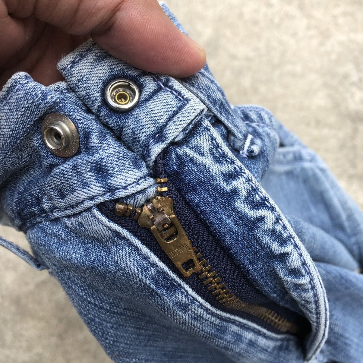 Edwin × Vintage 🔥Rare🔥Edwin 4035 Over Works Factory Denim Bush Pants Jeans Size US 27 - 11 Thumbnail
