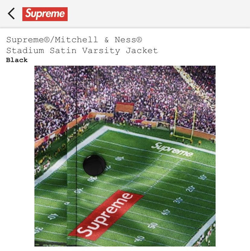 Mitchell & Ness × Supreme Supreme Mitchell & Ness Stadium Satin Varsity Jacket Black Size US XL / EU 56 / 4 - 3 Thumbnail