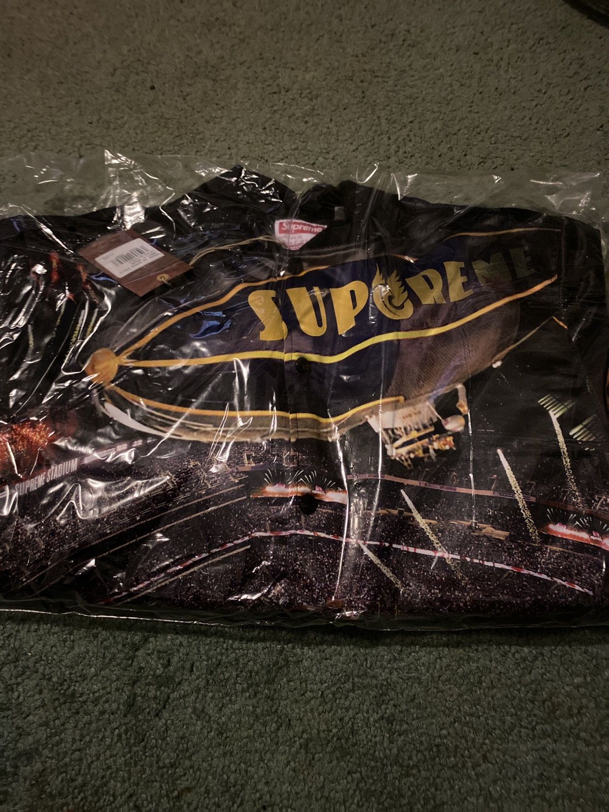 Mitchell & Ness × Supreme Supreme Mitchell & Ness Stadium Satin Varsity Jacket Black Size US XL / EU 56 / 4 - 4 Thumbnail