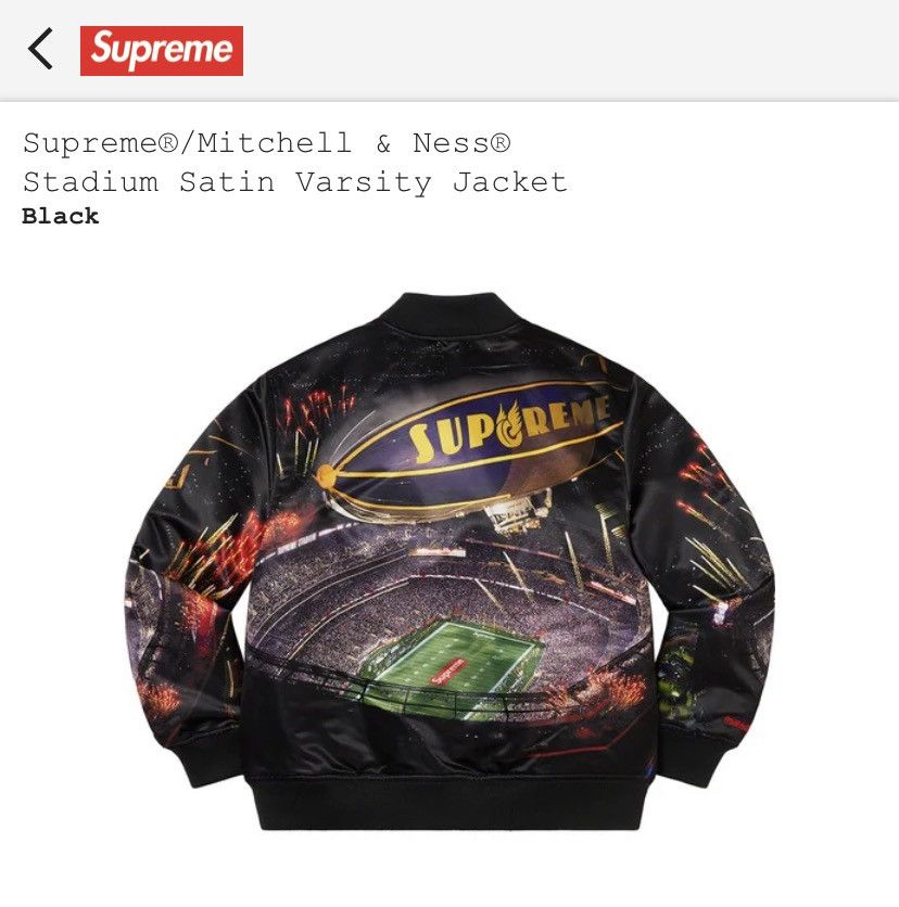 Supreme Supreme Mitchell & Ness Stadium Satin Varsity Jacket