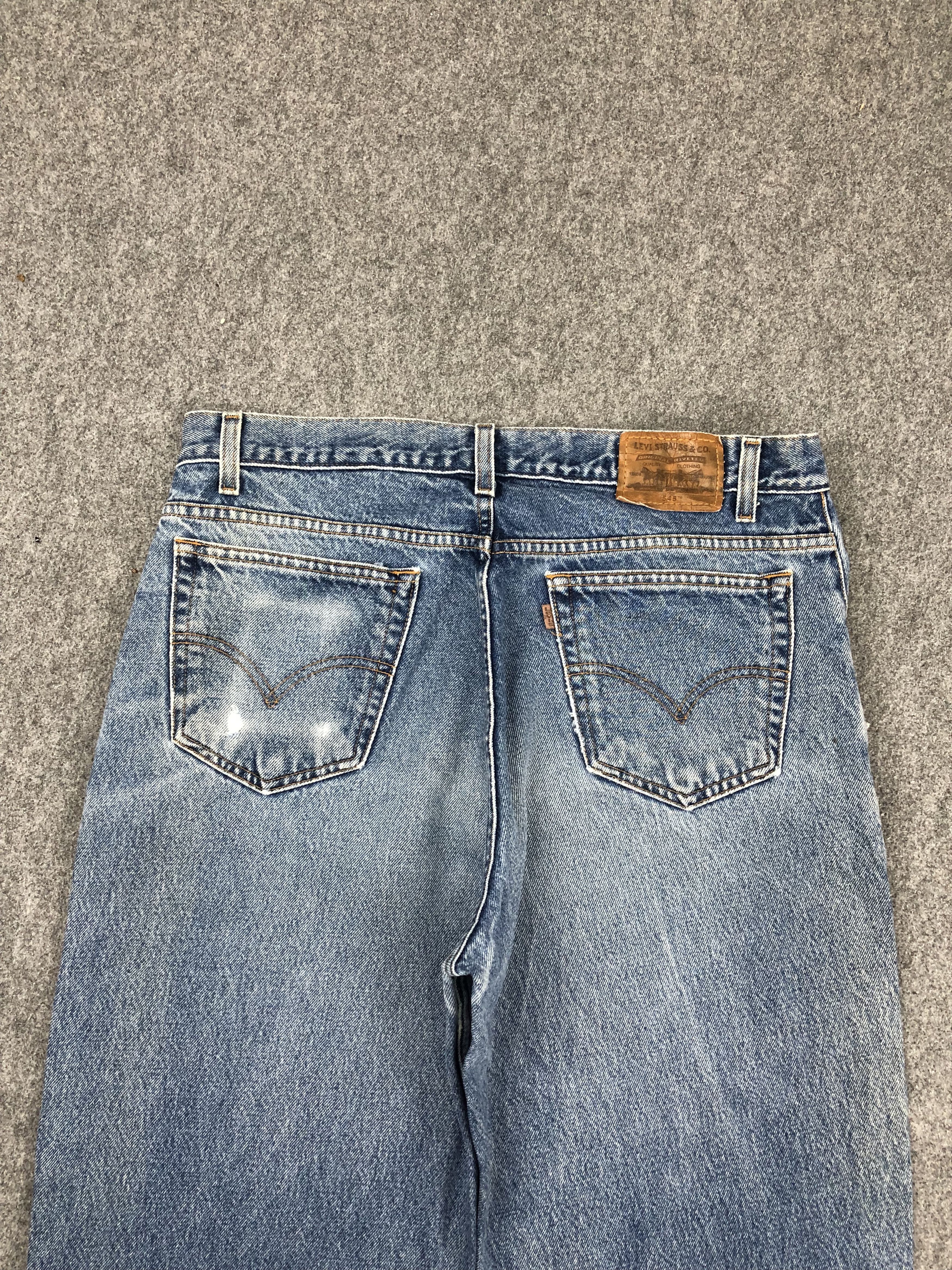 Levi's × Vintage Vintage 90s Levis 545 Faded Blue Jeans Size US 37 - 4 Thumbnail
