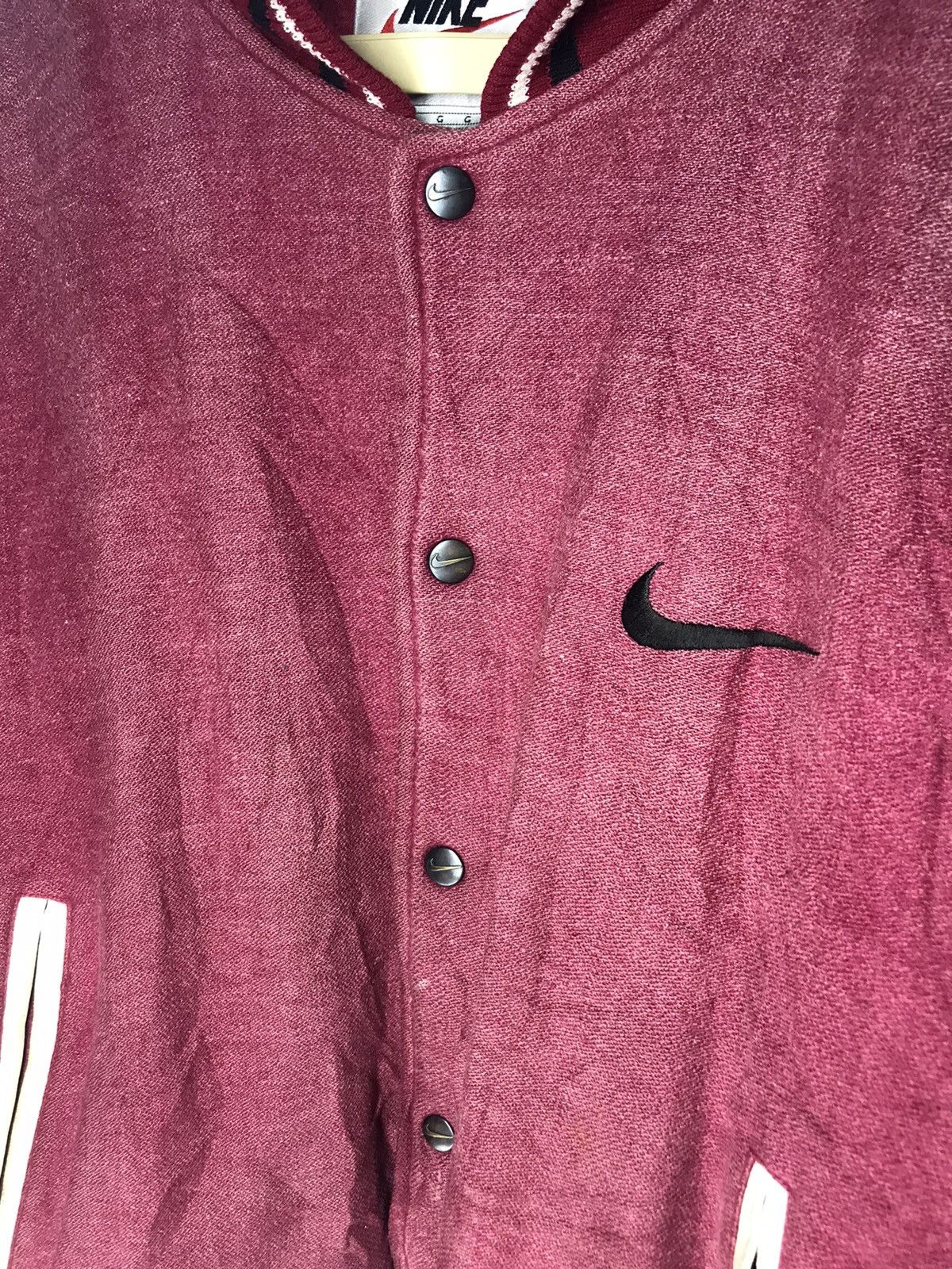 Nike Vintage nike varsity leather sleeve embroidered swoosh Size US L / EU 52-54 / 3 - 8 Thumbnail