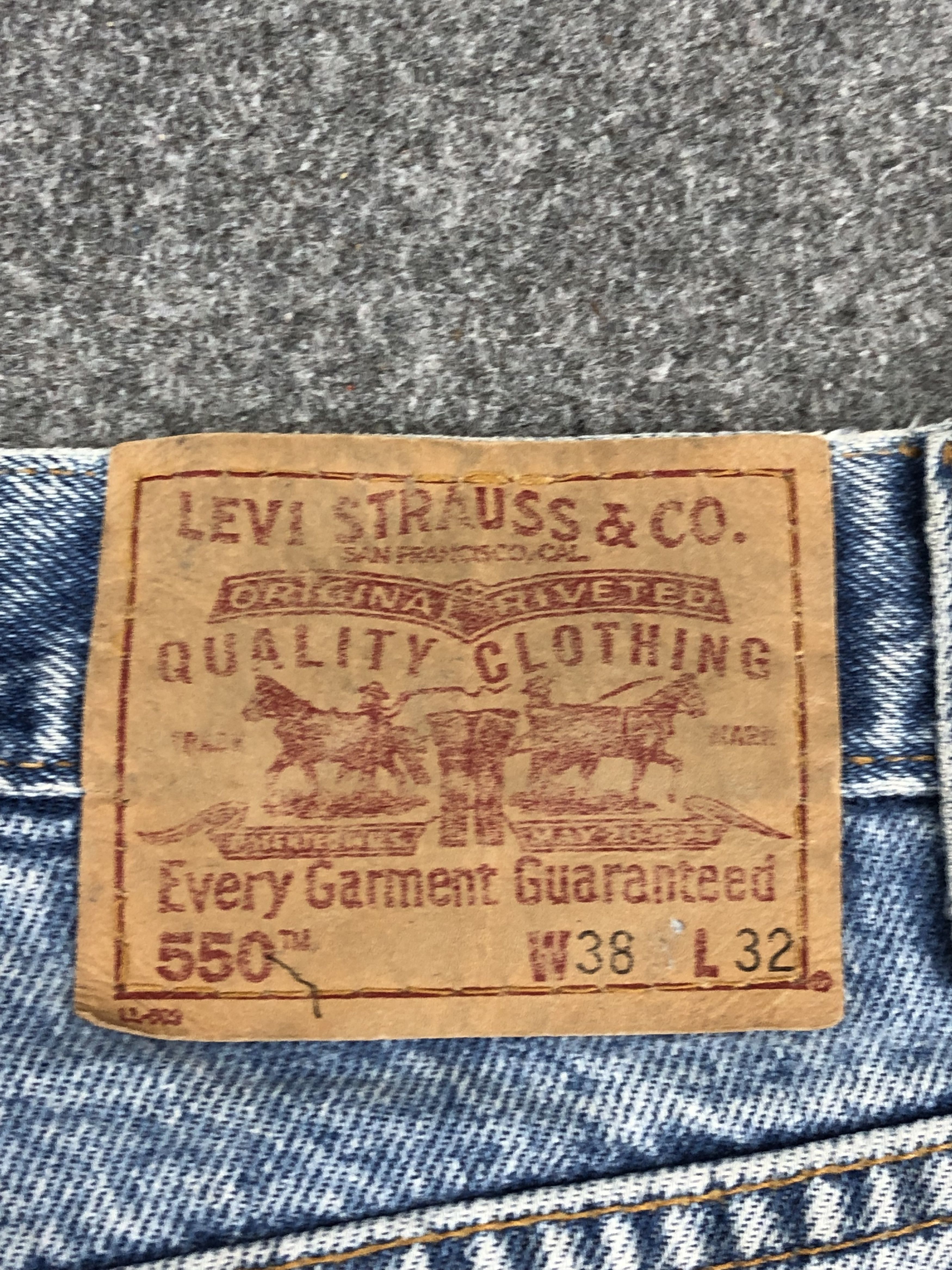 Levi's Vintage 90s Levis 550 Faded Blue Jeans DP1399 Size US 38 / EU 54 - 5 Thumbnail