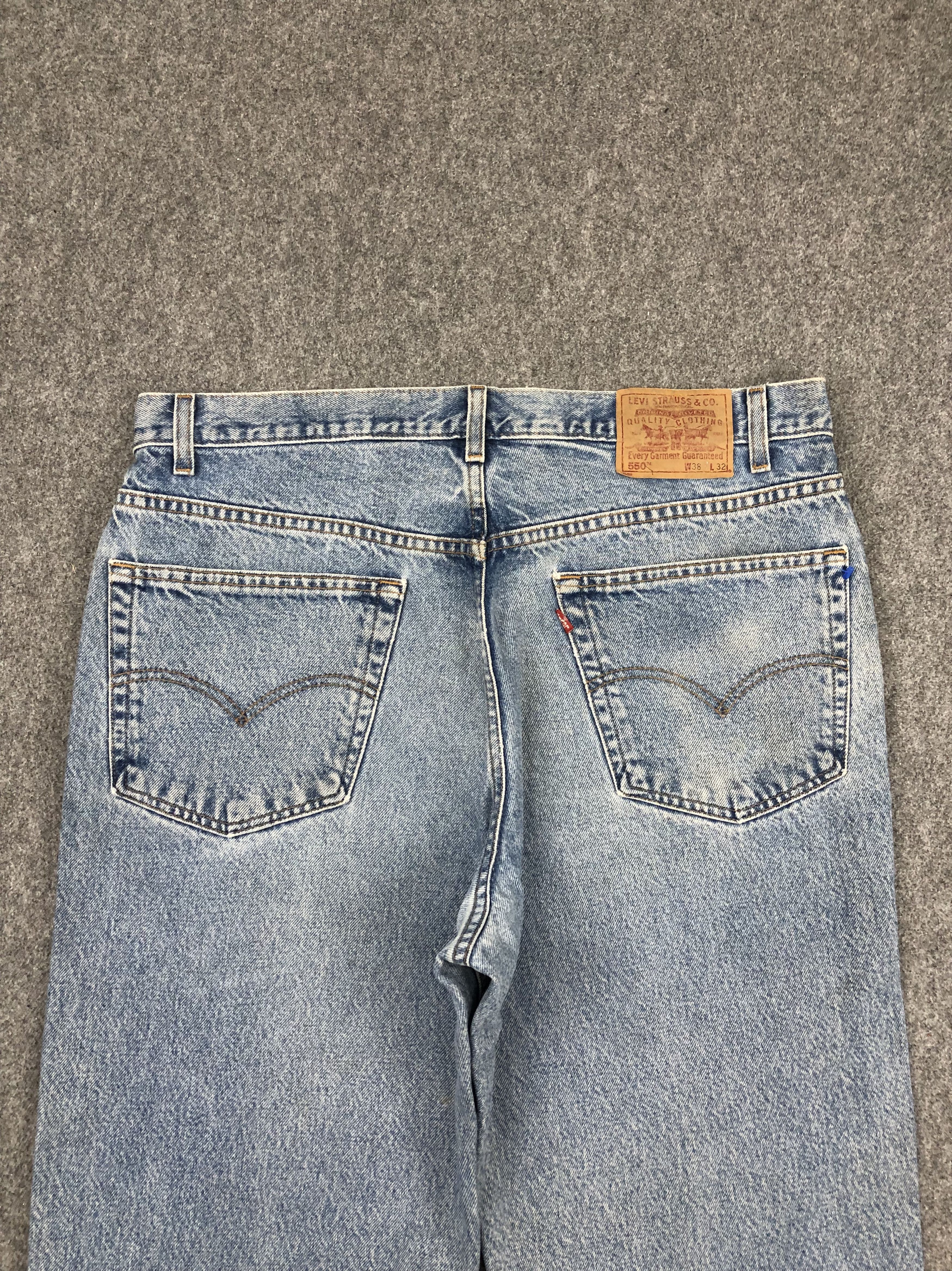 Levi's Vintage 90s Levis 550 Faded Blue Jeans DP1399 Size US 38 / EU 54 - 4 Thumbnail