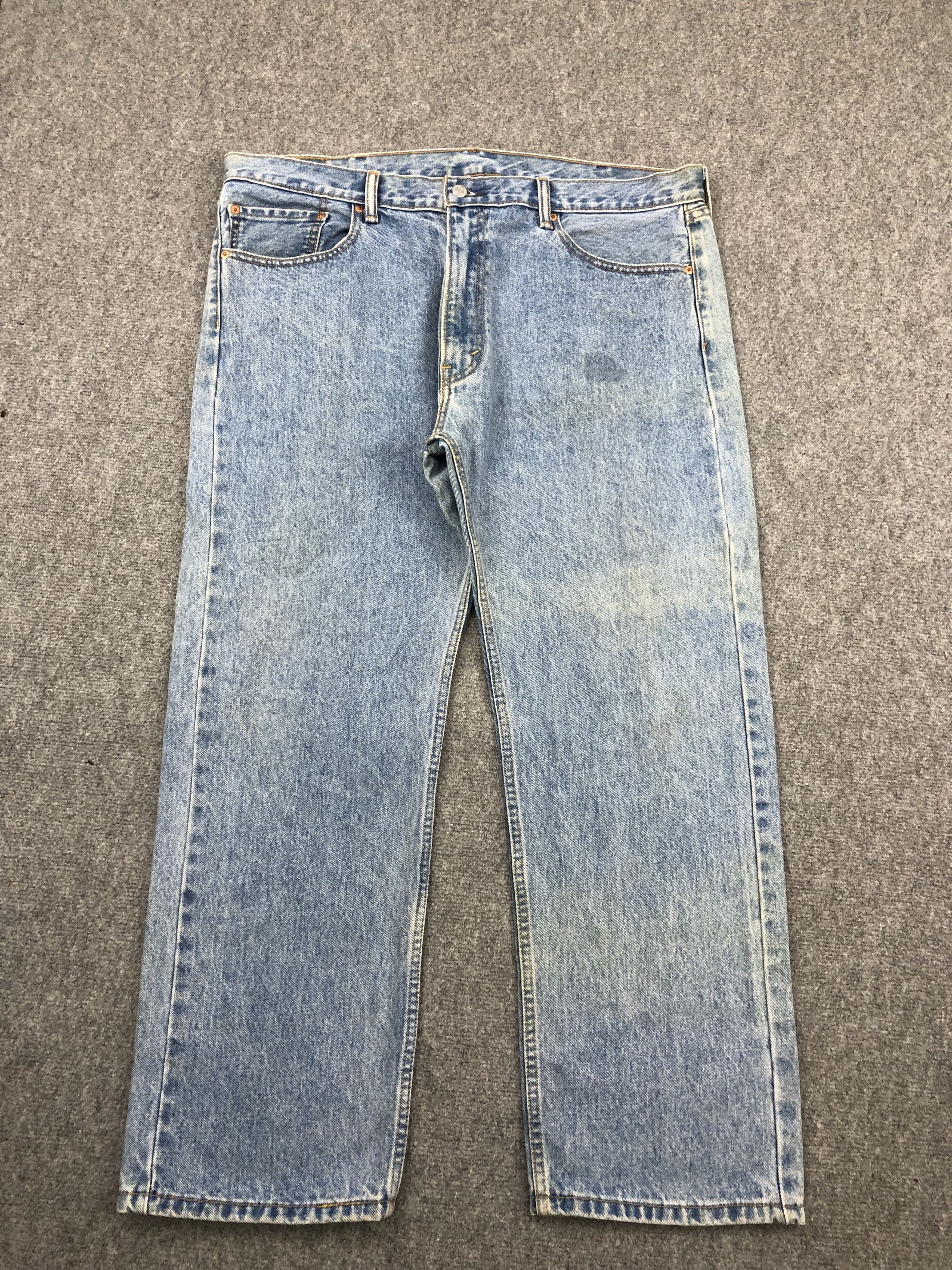 image of Levis 505 Faded Blue Jeans in Blue Denim, Men's (Size 41)