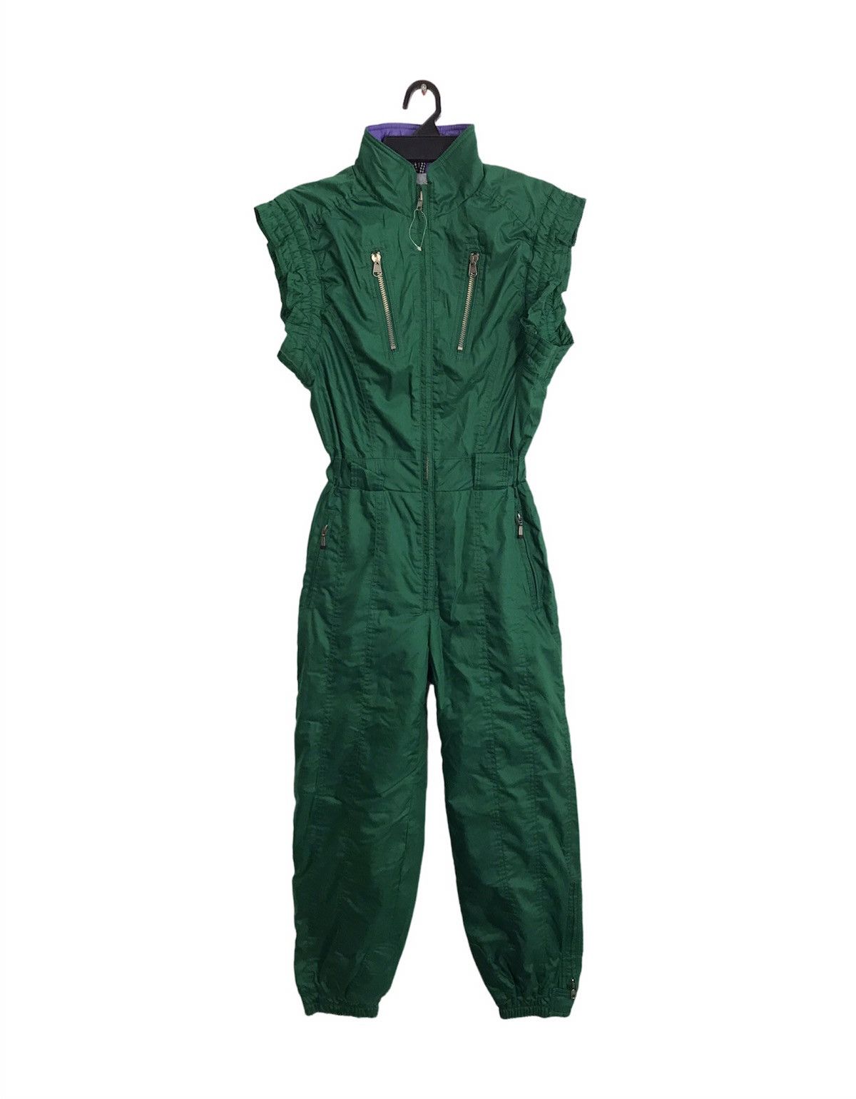 image of Vintage x Winter Session Jaspo Coverall Overall Ski Equipment Pants in Green (Size 26)