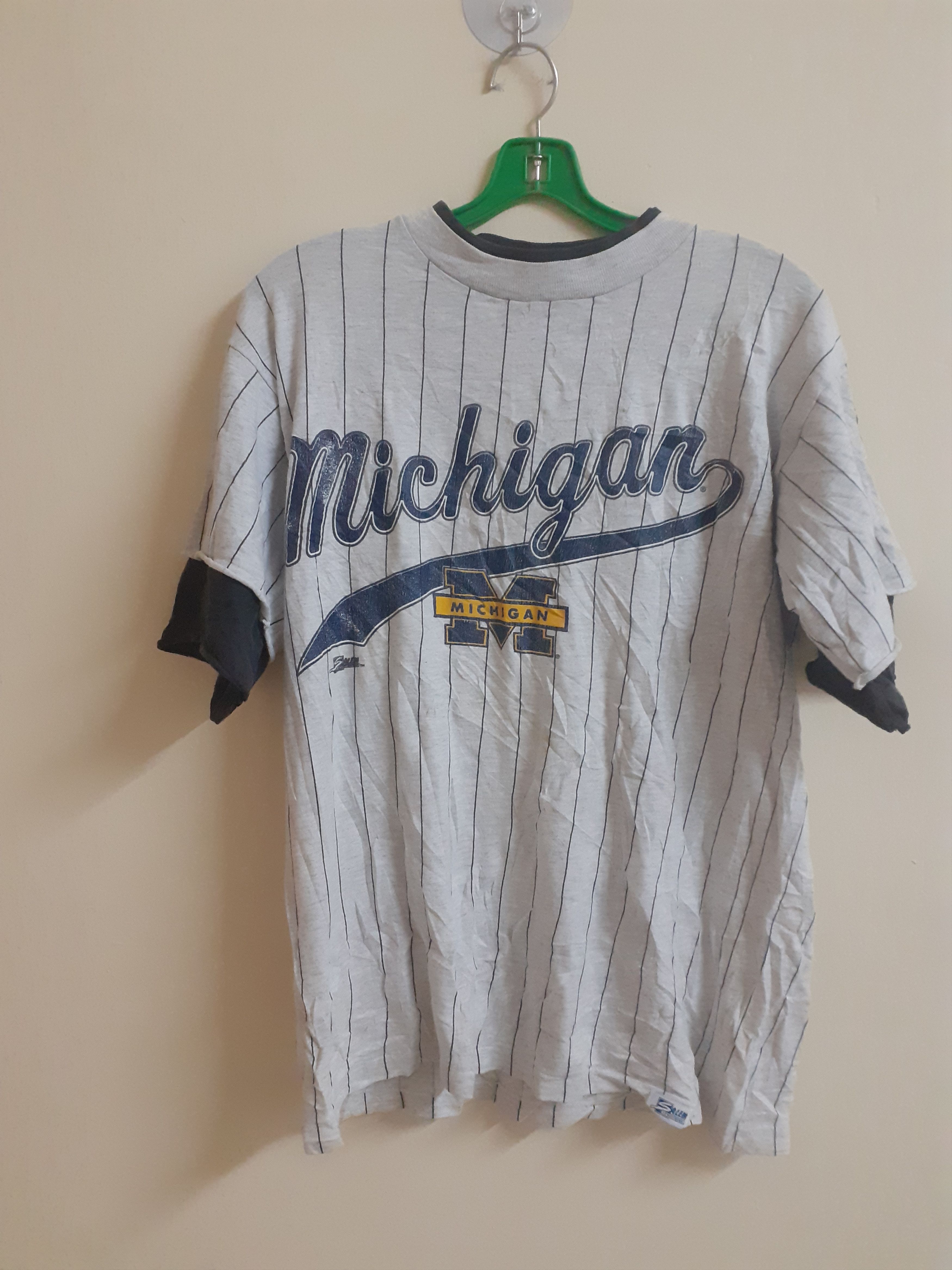 Salem Sportswear Very Rare Vintage Michigan Baseball Jersey T Shirt Size US M / EU 48-50 / 2 - 1 Thumbnail