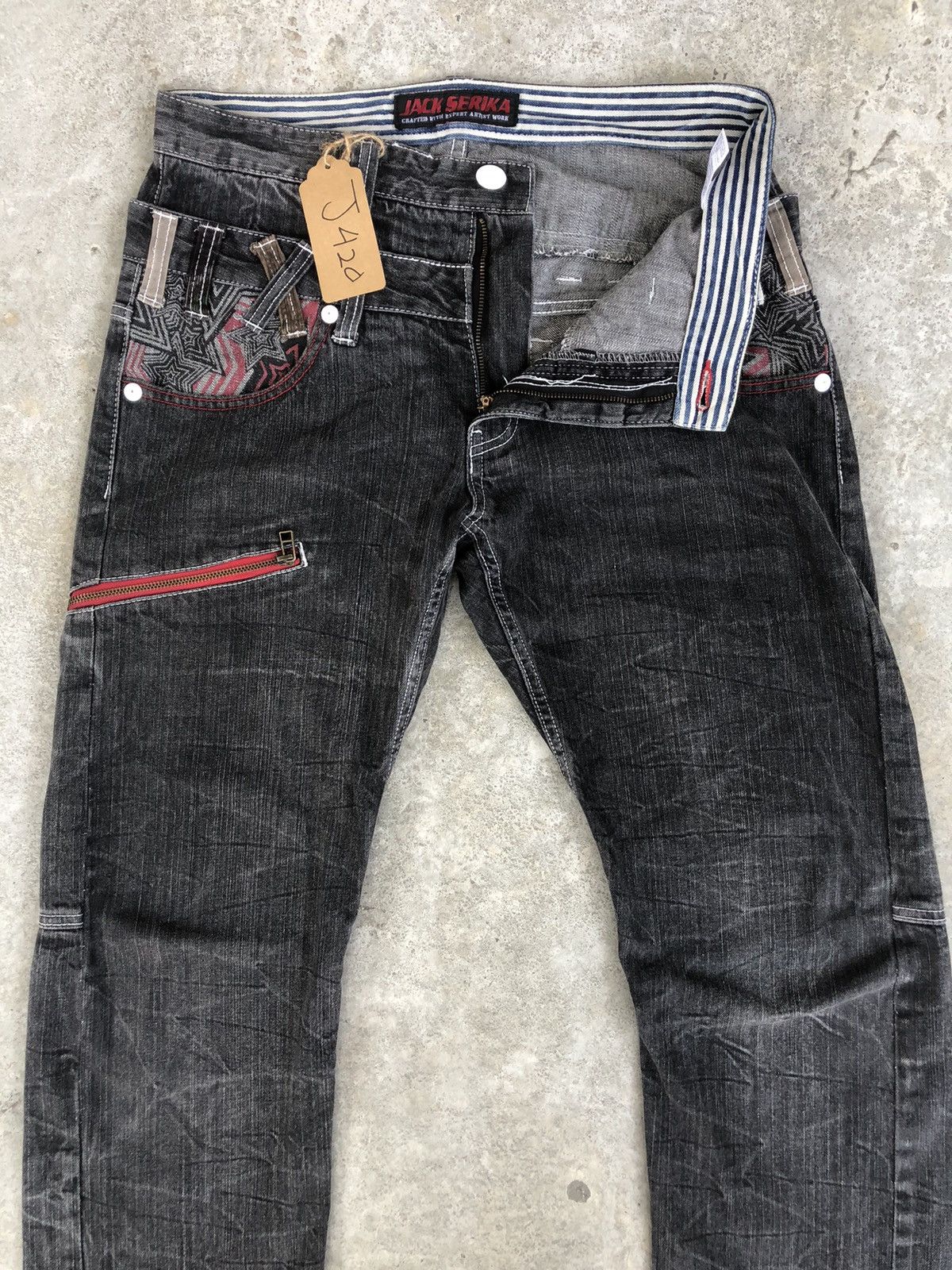 Japanese Brand Japanese Jack Serika Double Waist Distressed Jeans Size US 32 / EU 48 - 3 Thumbnail