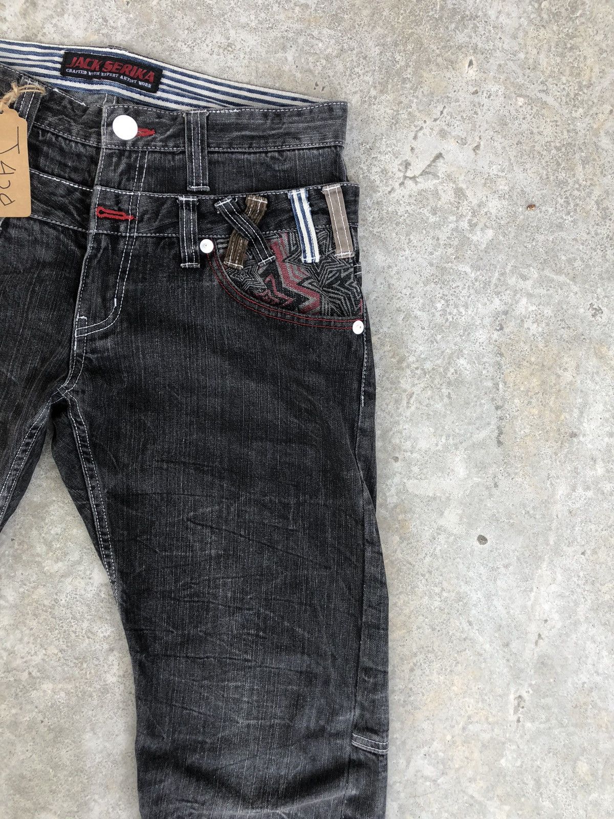 Japanese Brand Japanese Jack Serika Double Waist Distressed Jeans Size US 32 / EU 48 - 5 Thumbnail