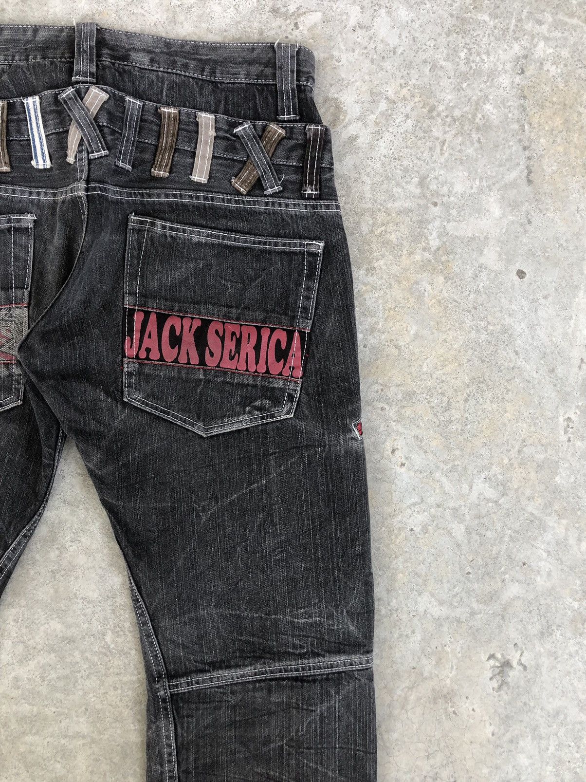 Japanese Brand Japanese Jack Serika Double Waist Distressed Jeans Size US 32 / EU 48 - 12 Thumbnail