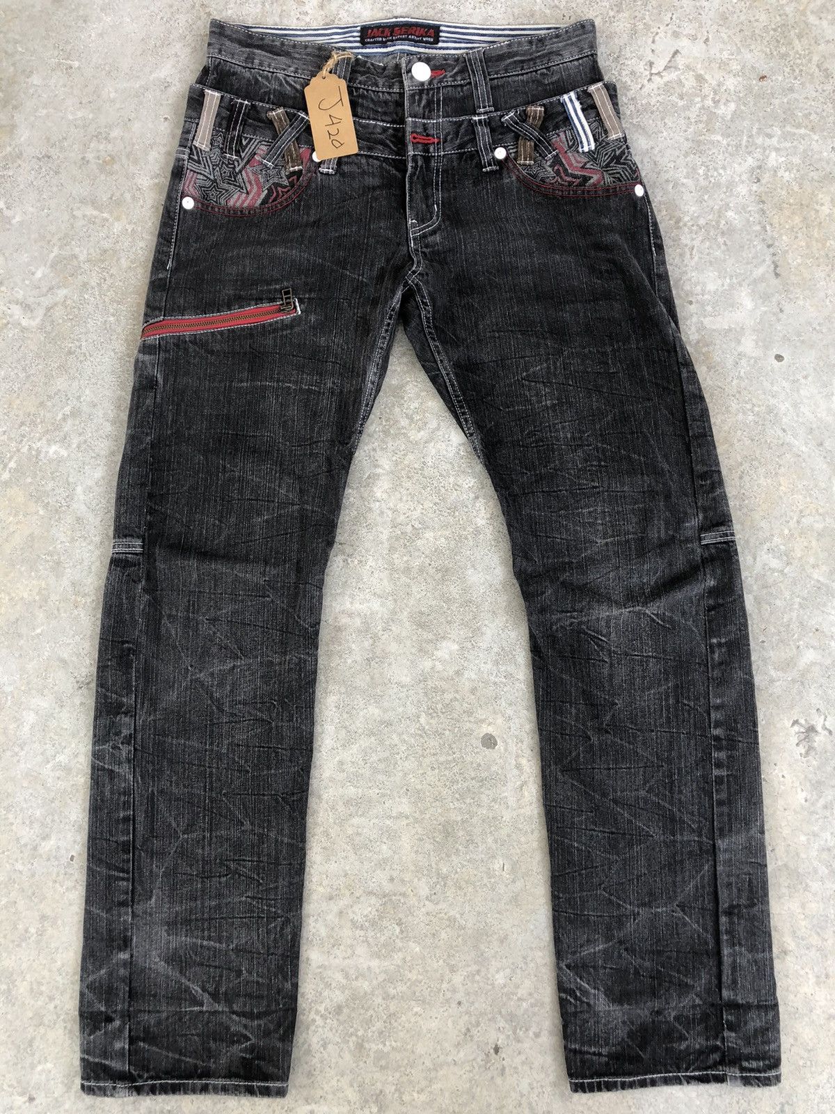 Japanese Brand Japanese Jack Serika Double Waist Distressed Jeans Size US 32 / EU 48 - 2 Thumbnail