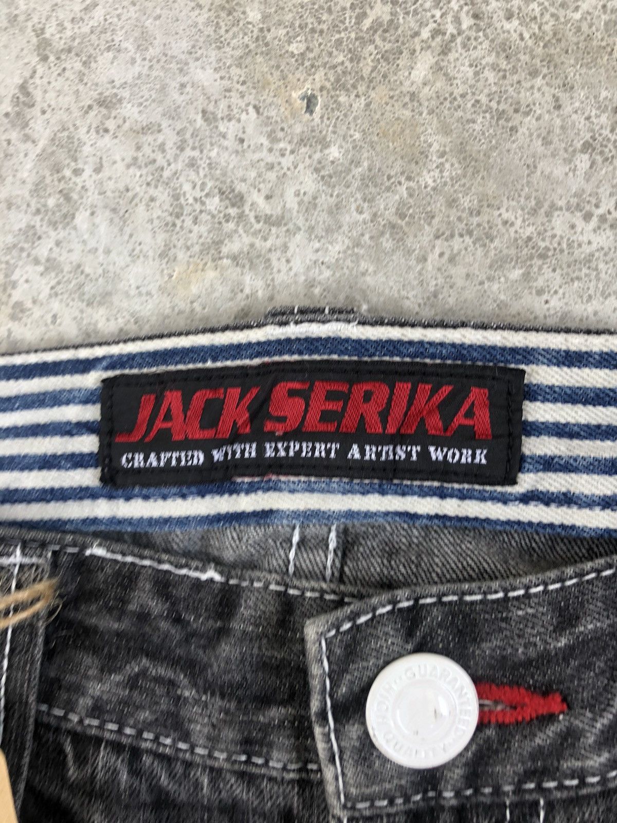 Japanese Brand Japanese Jack Serika Double Waist Distressed Jeans Size US 32 / EU 48 - 16 Thumbnail