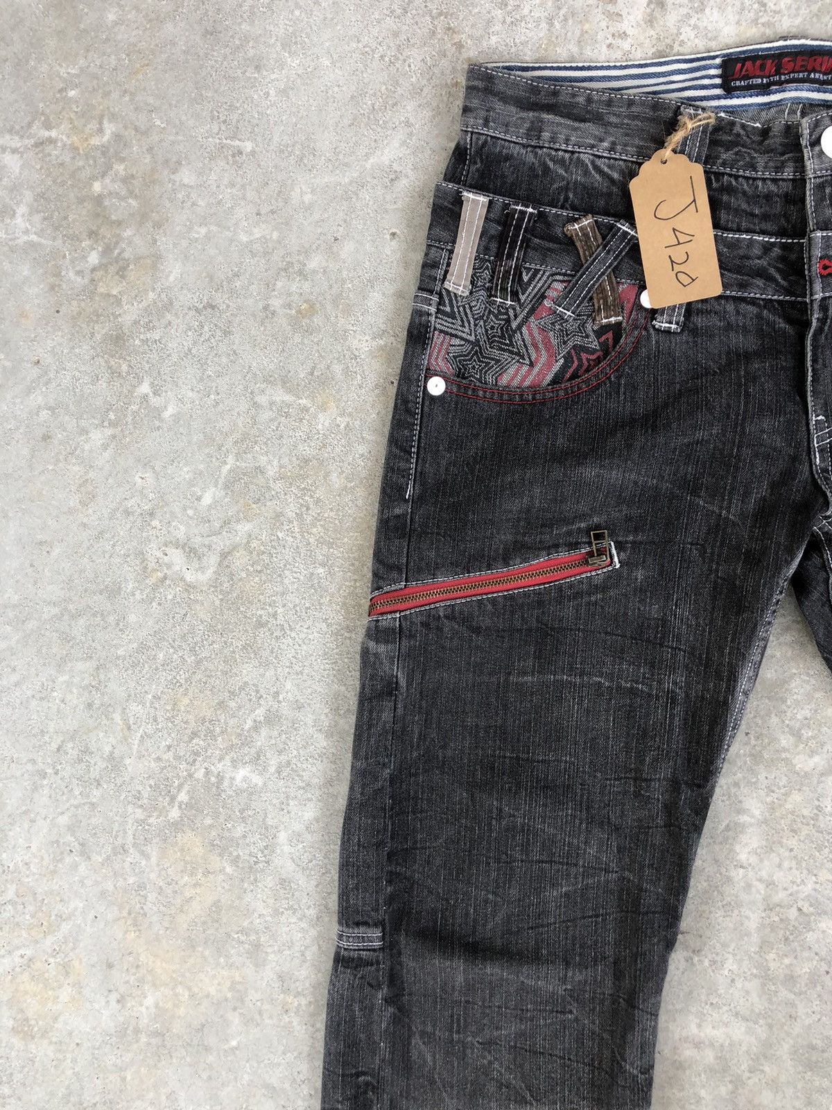 Japanese Brand Japanese Jack Serika Double Waist Distressed Jeans Size US 32 / EU 48 - 4 Thumbnail