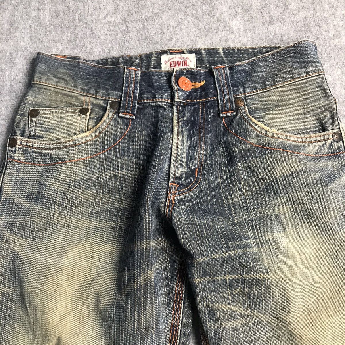 Japanese Brand RUSTY DISTRESSED🔥EDWIN XV DENIM PANTS Size US 30 / EU 46 - 2 Thumbnail