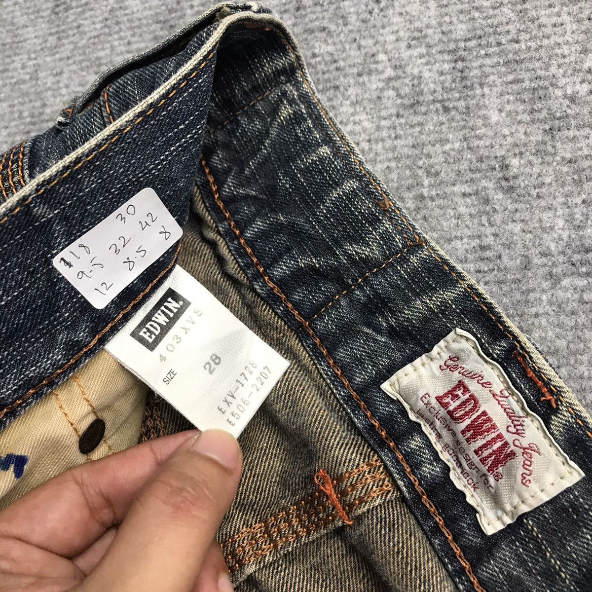 Japanese Brand RUSTY DISTRESSED🔥EDWIN XV DENIM PANTS Size US 30 / EU 46 - 15 Thumbnail