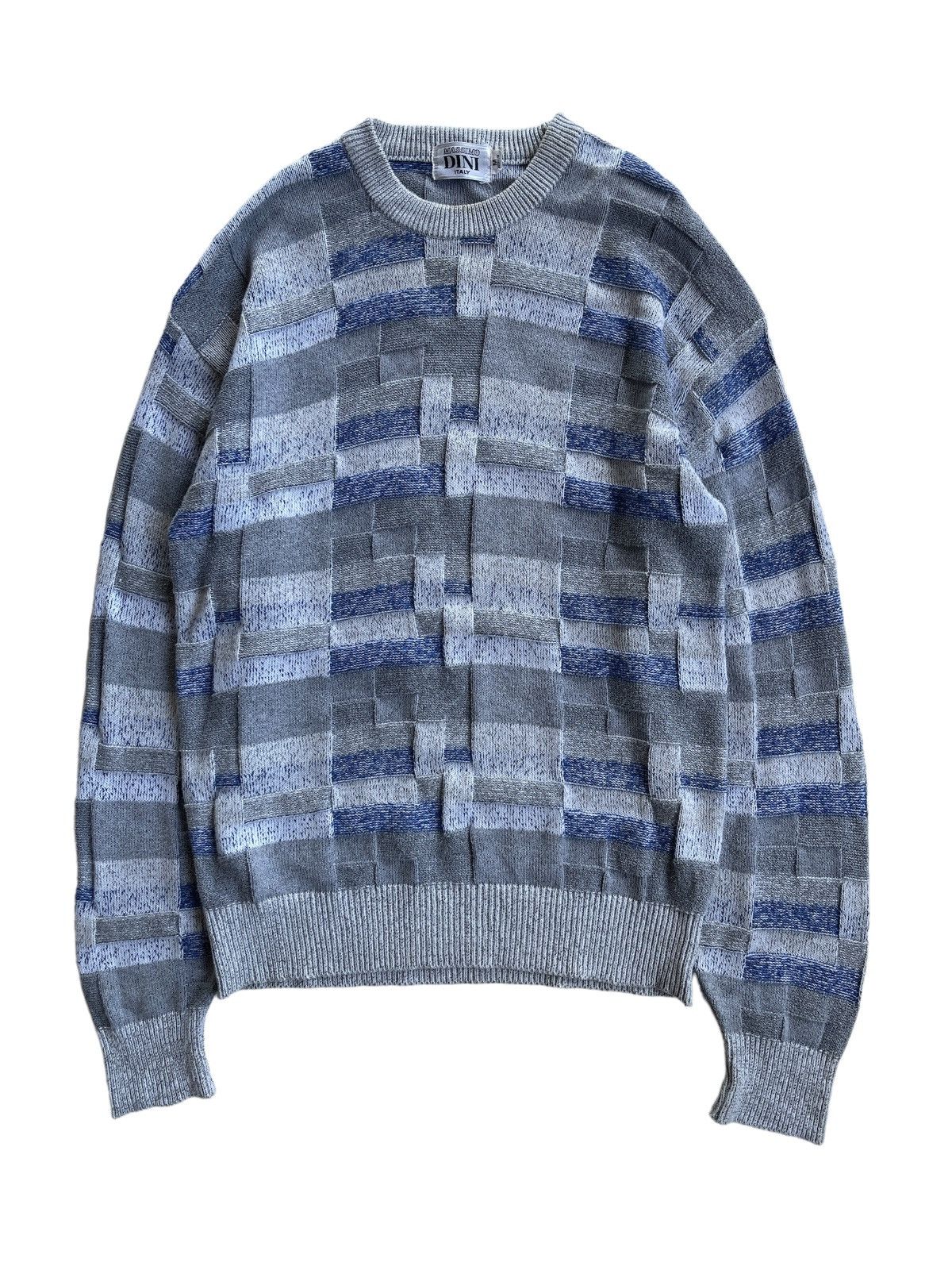 Vintage Vintage Massimo Dini Italian Plaid Knitted Sweater Size US M / EU 48-50 / 2 - 1 Thumbnail