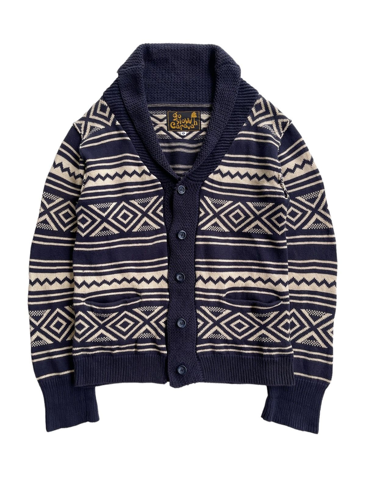 Shawl Collar Cable Knitted Aztec Jacket