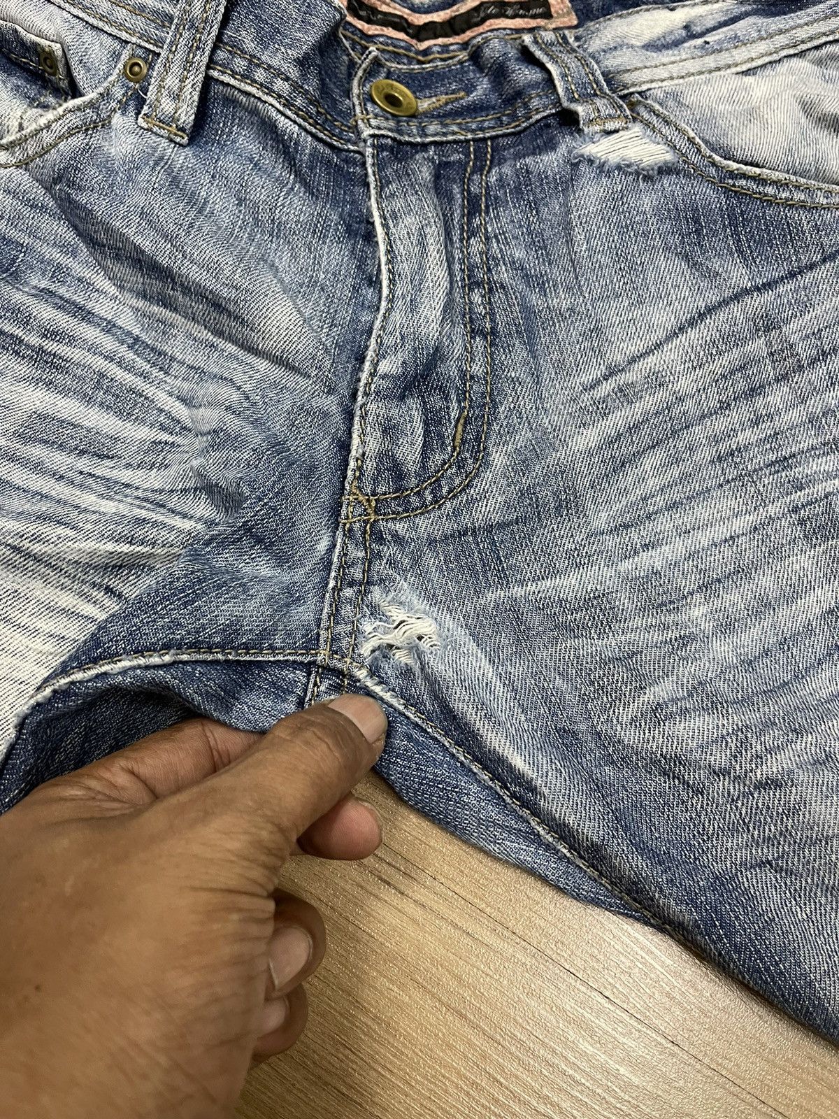 Issey Miyake Tete Homme Distressed Jeans Size US 32 / EU 48 - 5 Thumbnail