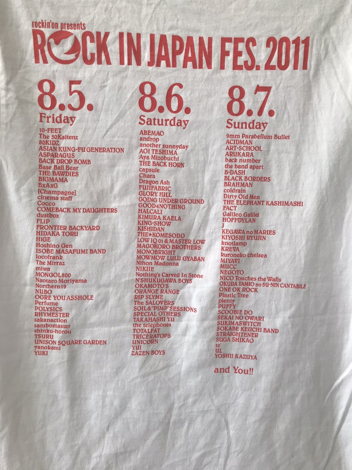 Band Tees × Japanese Brand Rock In Japan festival Tee Rockin’on Present Band Tees Size US M / EU 48-50 / 2 - 4 Thumbnail