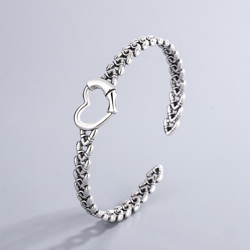 Jewelry Simple Hollow Love Heart Bangles Bracelet Size ONE SIZE - 1 Thumbnail