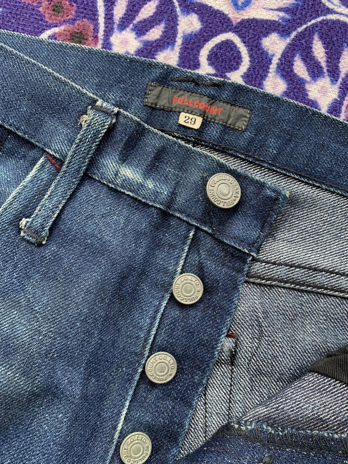 Full Count & Co. Vintage Flare Full Count Co Faded Wash Denim Size US 31 - 3 Thumbnail