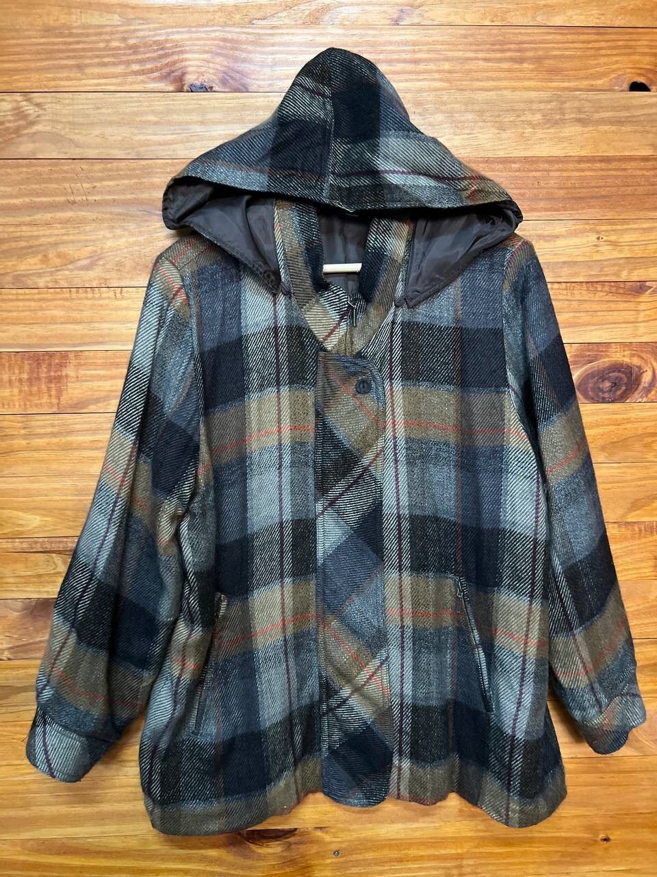 image of Elegance Wool Hoodie Jacket in Plai, Men's (Size Medium)