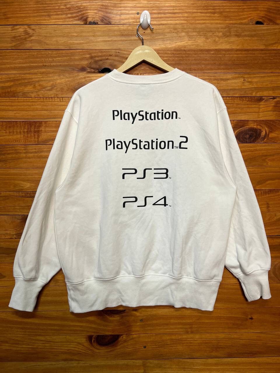 image of Playstation Official Product Spellout Sweatshirt in White, Men's (Size Medium)