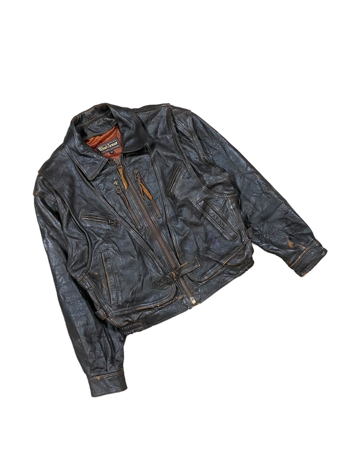 Vintage Vtg🔥Wind Armor True Leather Jacket Rockabilly Fashion Style Size US M / EU 48-50 / 2 - 10 Thumbnail